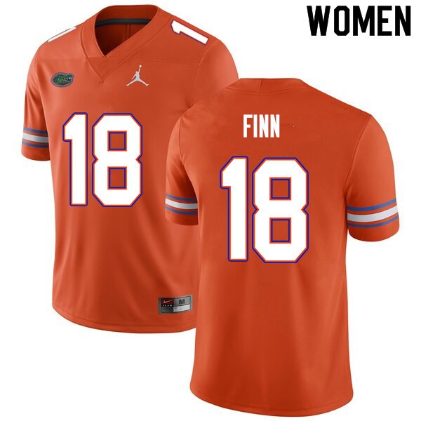 Women #18 Jacob Finn Florida Gators College Football Jerseys Orange